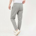 Men's Grey Slim Fit Printed Track Pants, Melange Light Grey, small