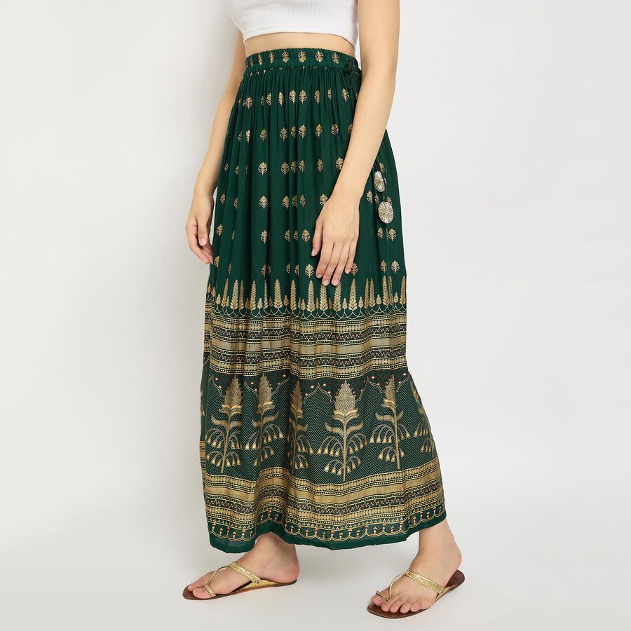 Ladies' Lehenga Skirt, Dark Green, large image number null