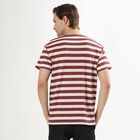 Men's Deep Brick Red Round Neck Casual T-Shirt, Red, small image number null