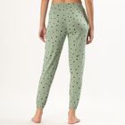 Women's Muted Sage Green Polka Dot Full-Length Cotton Pyjama, हल्का हरा, small image number null