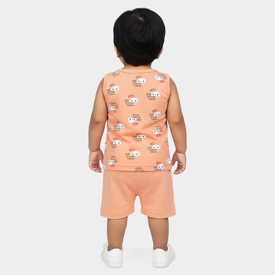 Infants' Short Set, Peach, large