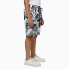 Boys' Muted Charcoal Gray Regular Fit Bermuda Shorts, सफ़ेद, small