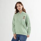 Women's Light Sage Green Hooded Neck Casual Sweatshirt, Light Green, small image number null