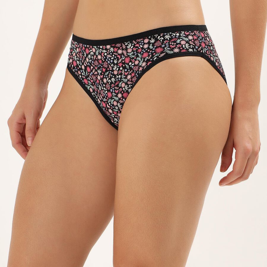 Ladies' 100% Cotton Panty, Black, large image number null