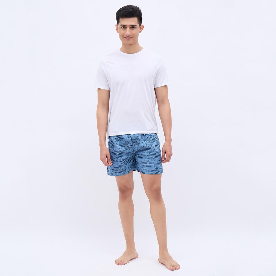 Men's 100% Cotton Boxers, Mid Blue, large image number null