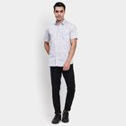 Men's 100% Cotton Casual Shirt, हल्का नीला, small