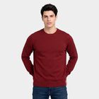 Men's Wine Crew Neck Regular Fit Pullover, Wine, small