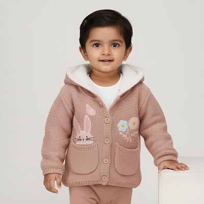 Infants Light Pink Crew Neck Casual Pullover