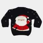 Infants' Navy Blue Crew Neck Printed Pullover, Navy Blue, small