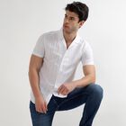 Men's White Cotton Regular Collar Casual Shirt, White, small image number null