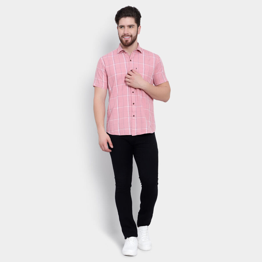 Cotton Checks Casual Shirt, Pink, large image number null