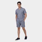 Men's Co-ord Set, मध्यम नीला, small