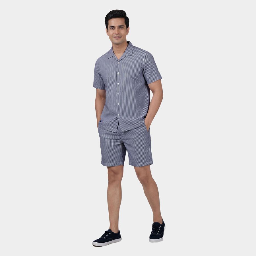 Men's Co-ord Set, मध्यम नीला, large