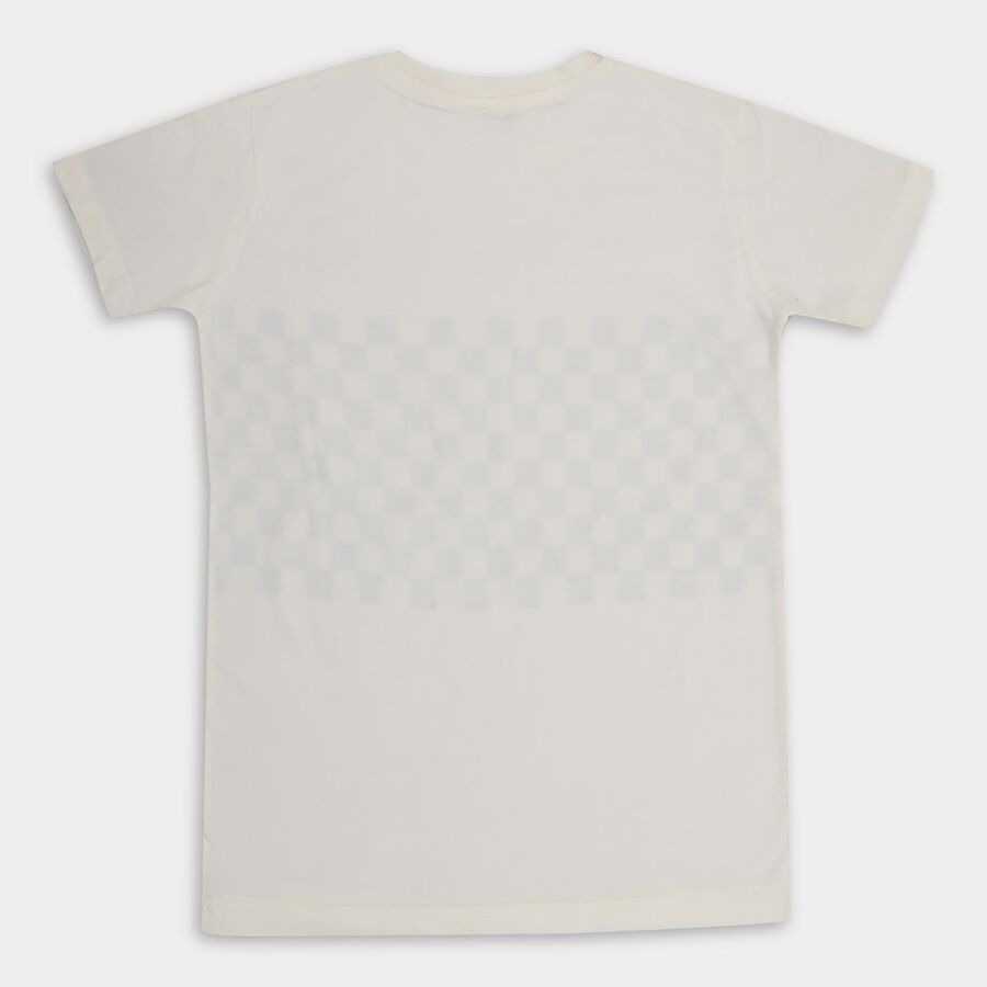Boys' Half Sleeves T-Shirt , White, large image number null