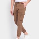 Men's Slim Fit Casual Trousers, भूरा, small image number null