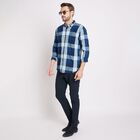 Men's 100% Cotton Casual Shirt, Navy Blue, small image number null