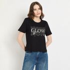 Ladies' Cotton Round Neck T-Shirt, Black, small image number null