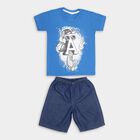 Boys' 100% Cotton Woven Baba Suit, Royal Blue, small image number null