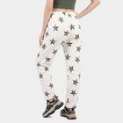 Women's Off White Jogger Fit Star Printed Pyjama, Off White, small
