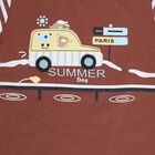 Infants' Brown 100% Cotton Round Neck Graphic Printed Baba Suit, Brown, small