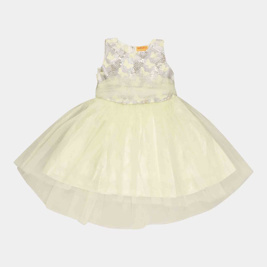 Girls Embellished Frock, Light Green, large image number null