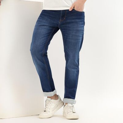 Men's Deep Indigo Blue Slim Fit Jeans