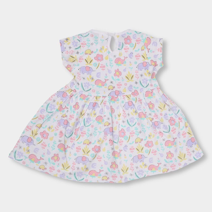 Infant Girls' 100% Cotton Frock , Off White, large image number null
