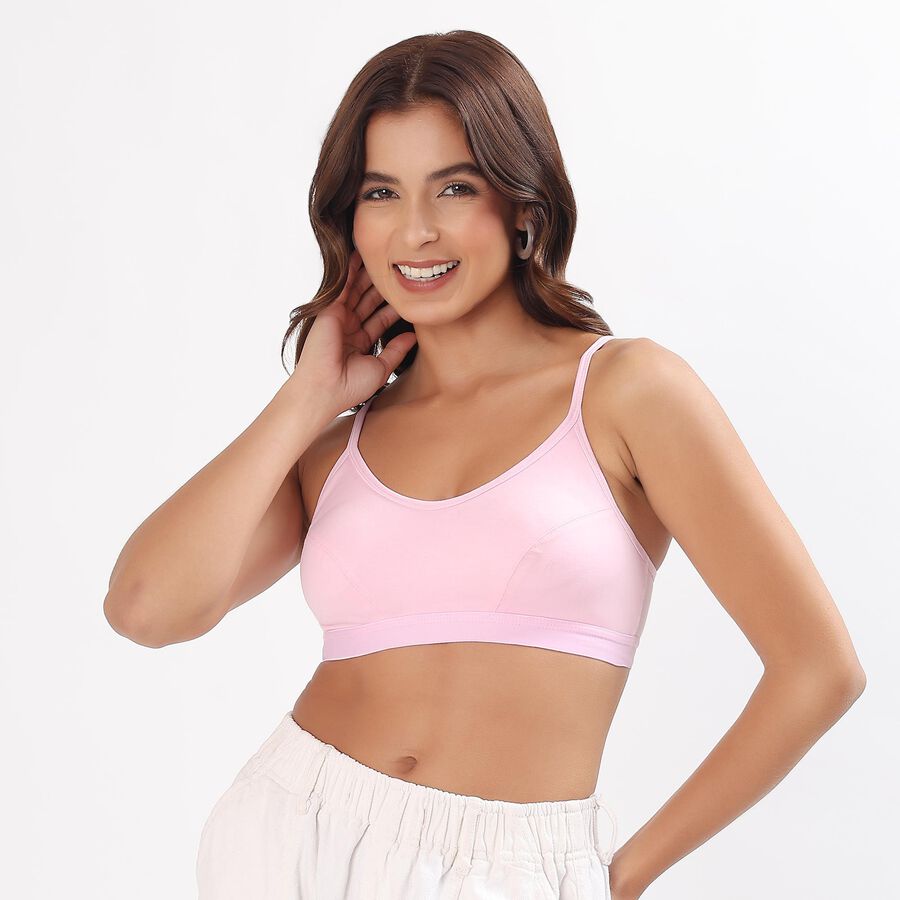 Women's Soft Beige Padded Wire-Free T-Shirt Bra, Light Pink, large