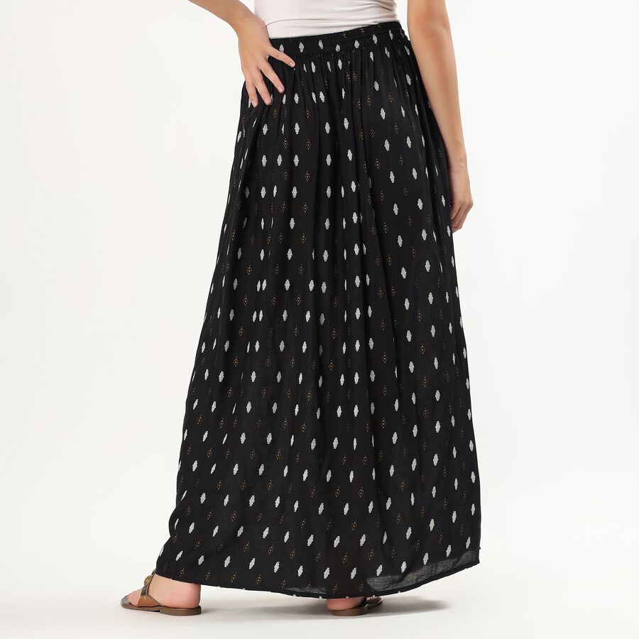 Women's Black Printed Straight Fit Lehenga Skirt , Black, large image number null