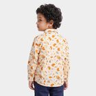 Boys White Cotton Long Sleeves Collared Shirt, White, small