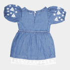 Infants Solid Frock, Mid Blue, small image number null