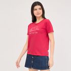 Ladies' Round Neck T-Shirt, रानी (फ्यूशिया), small image number null