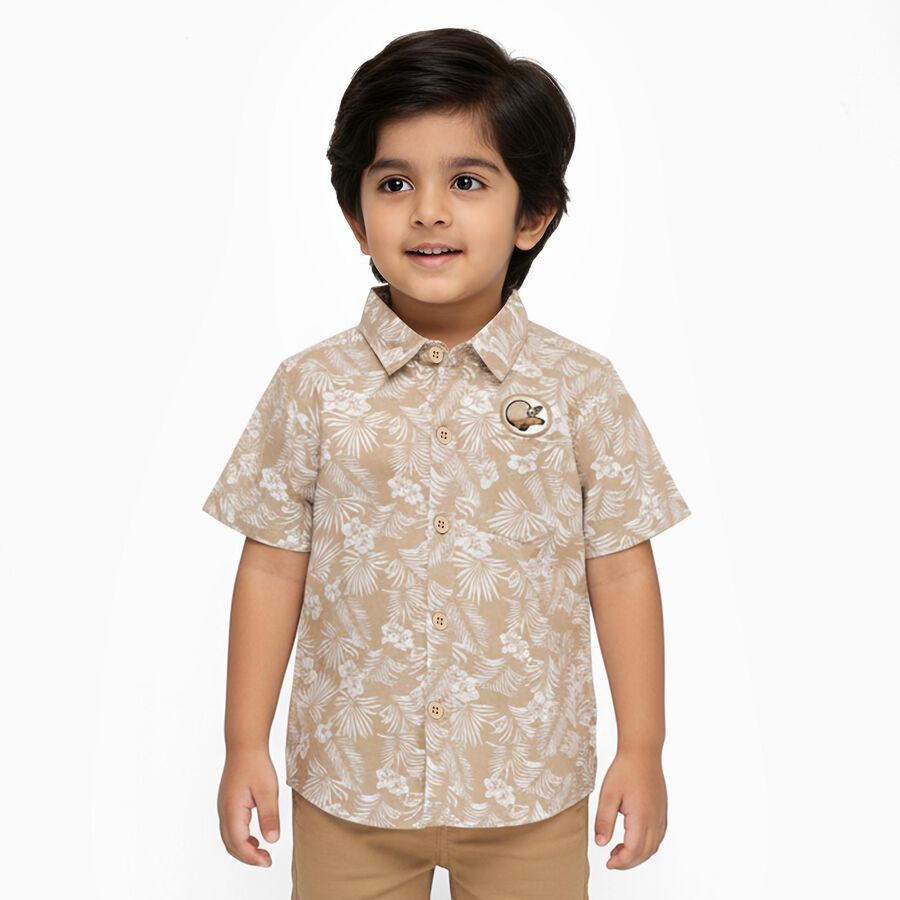 Infants' 100% Cotton Shirt, Beige, large image number null