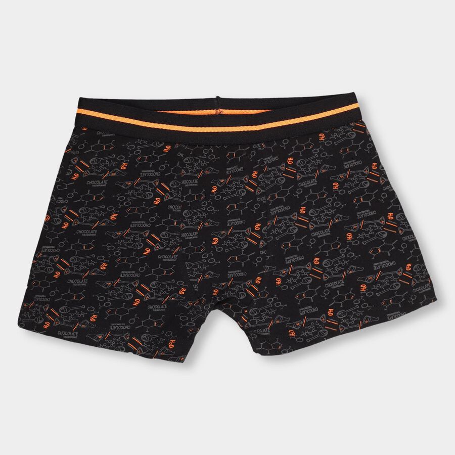 Boys' Dark Charcoal Black Regular Fit Printed Briefs, Black, large image number null