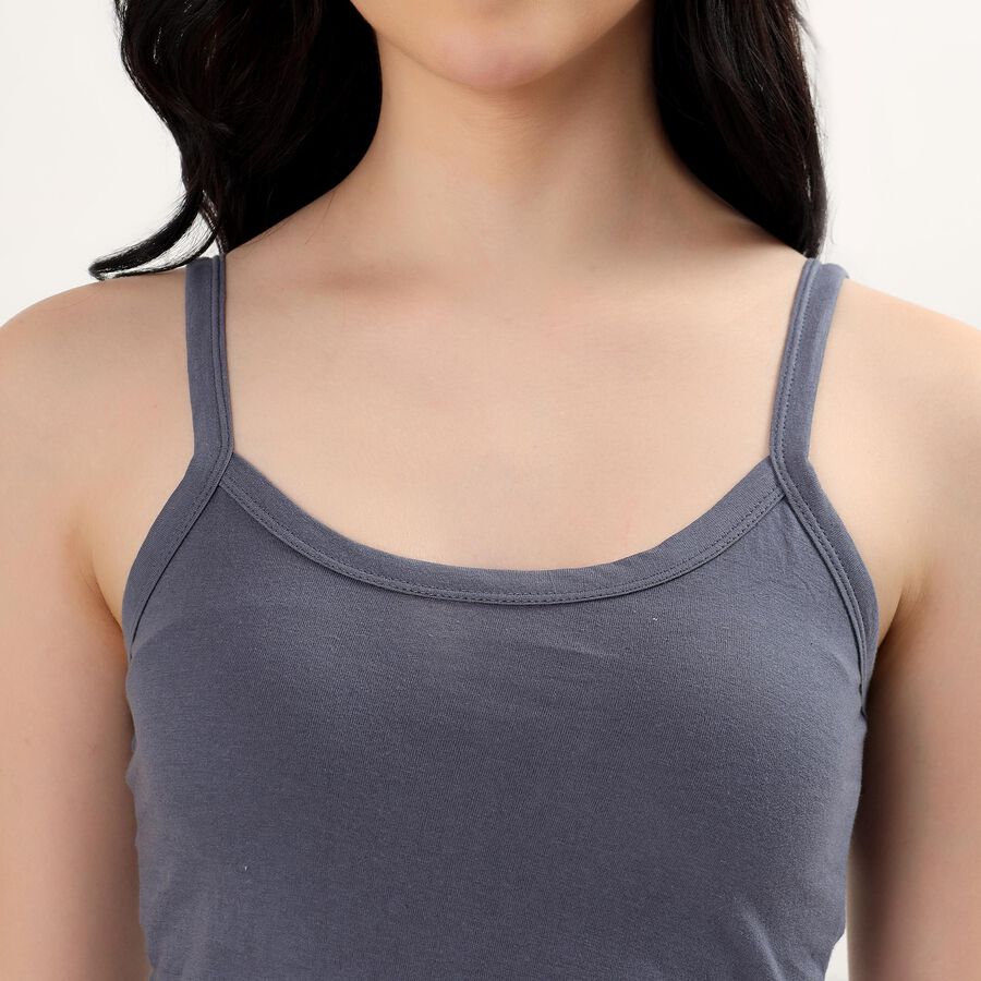 Ladies' 100% Cotton Basic Slips, Dark Grey, large image number null