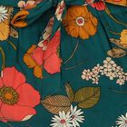 Girls Dark Green Regular Fit Floral Printed Capri, Dark Green, small