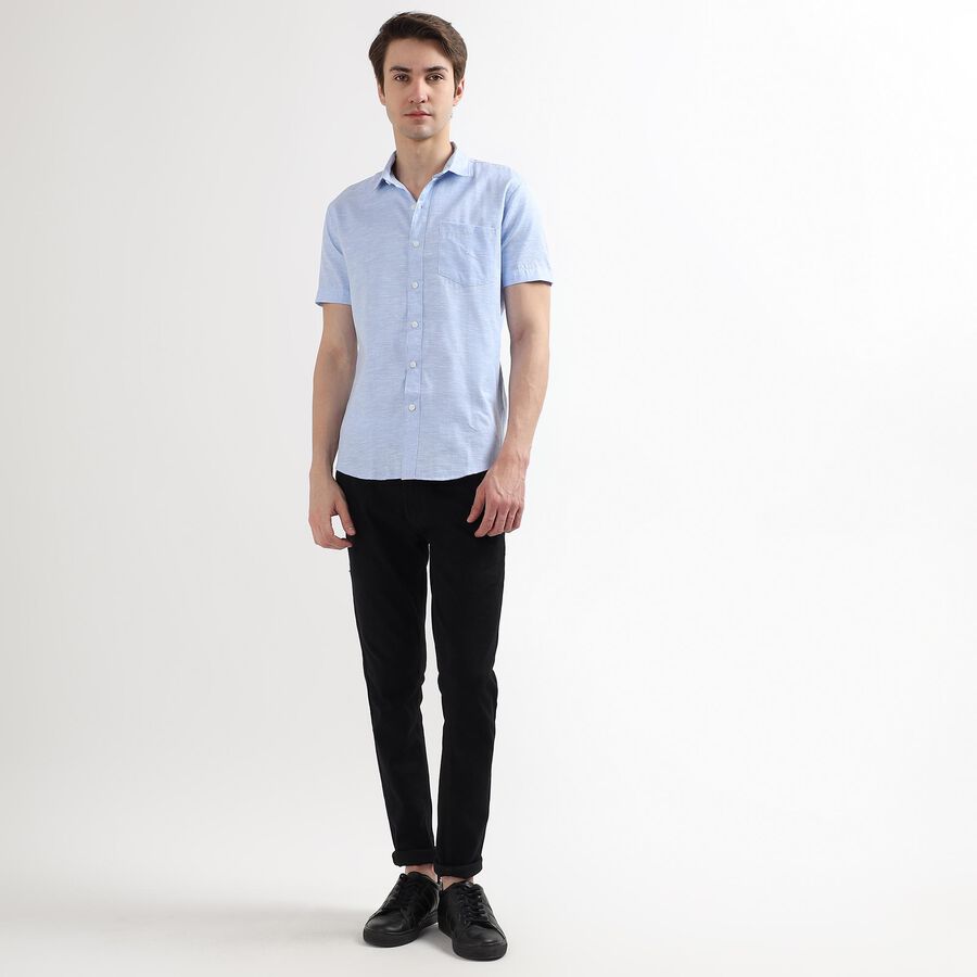 Men's Regular Collar Casual Shirt, हल्का नीला, large image number null