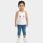 Infants White Cotton Scoop Neck Casual Vest, सफ़ेद, small