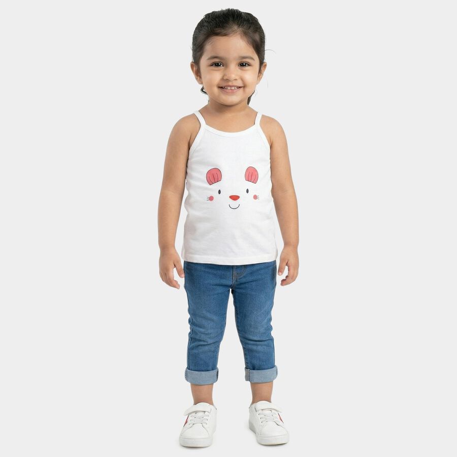 Infants White Cotton Scoop Neck Casual Vest, सफ़ेद, large