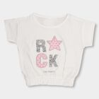 Girls' 100% Cotton T-Shirt, White, small