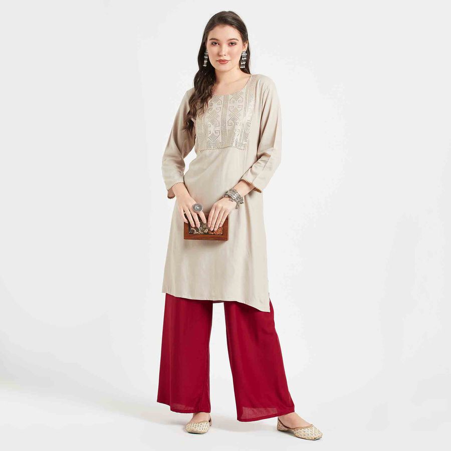 Solid Palazzo, Maroon, large image number null