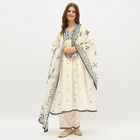 Women's White Cotton Embroidered Ethnic Set, ऑफ व्हाइट, small image number null