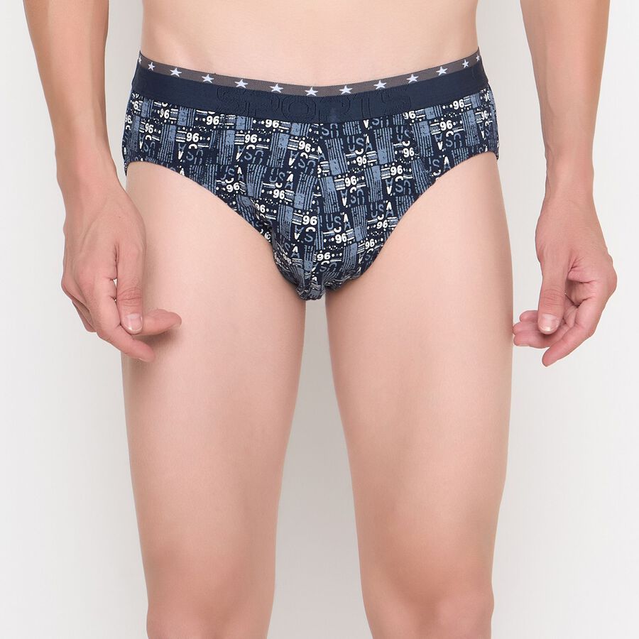 Men's 100% Cotton Briefs, Navy Blue, large