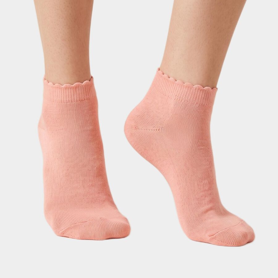 Women's Assorted Regular Fit Solid Pack of 3 Socks, चुनिंदा, large