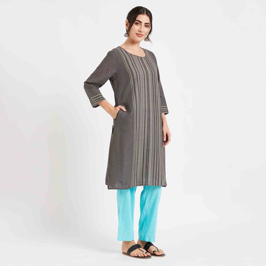 Printed Kurta, Dark Grey, large image number null