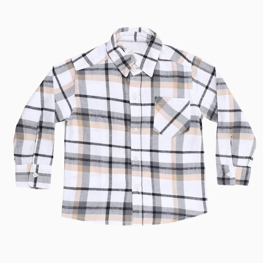 Boys' 100% Cotton Casual Shirt, ऑफ व्हाइट, large image number null