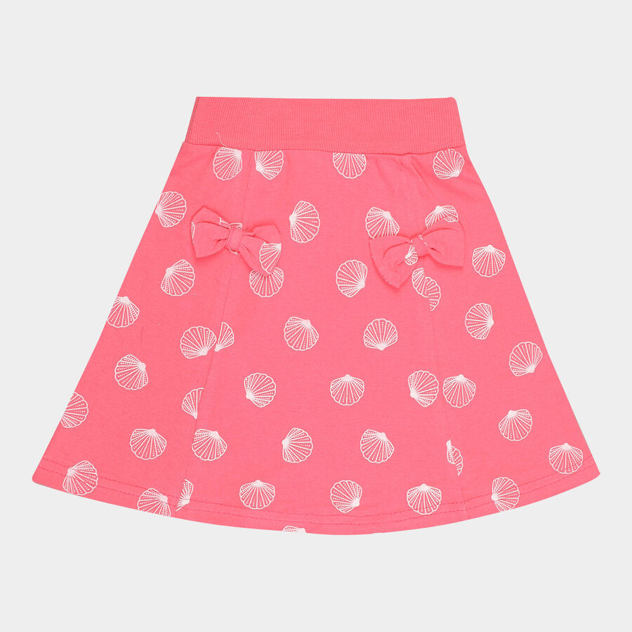 Girls Cotton Skirt, Pink, large image number null