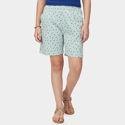 Girls' Green Vibrant Regular Fit Shorts