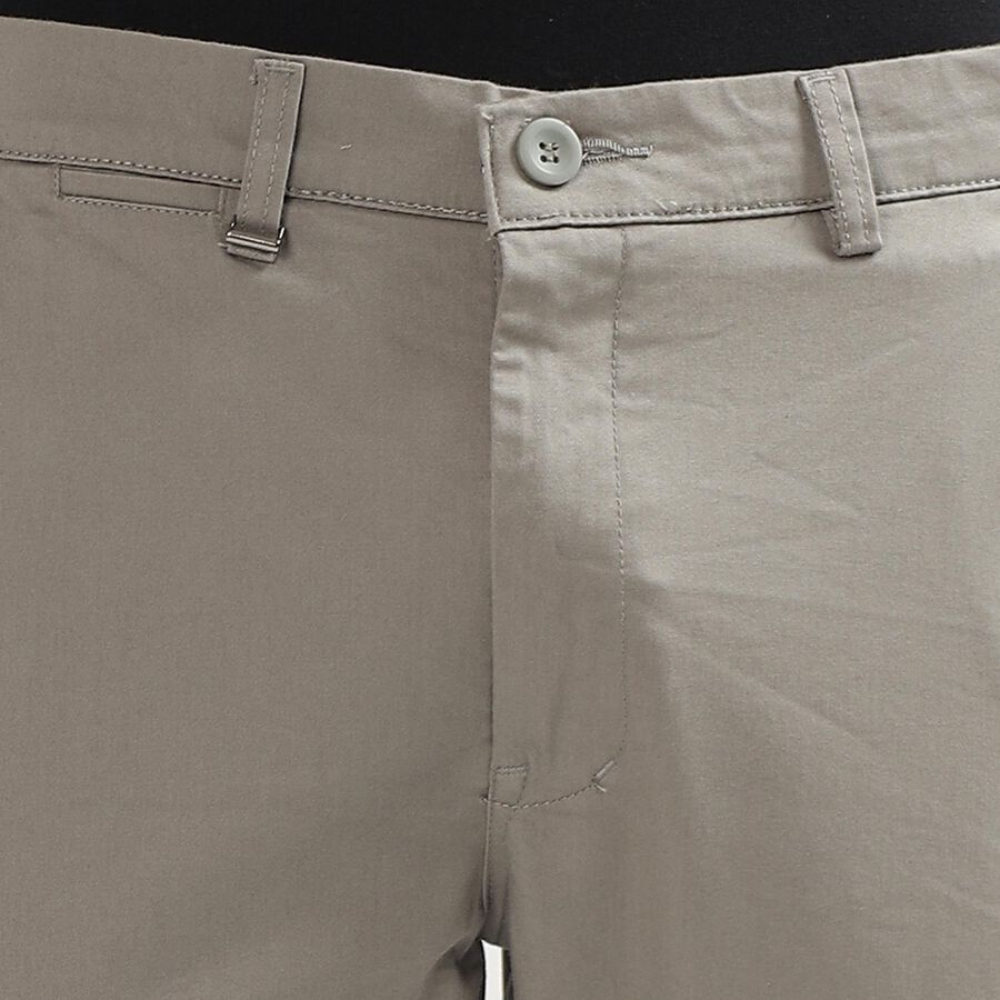 Unisex Muted Charcoal Black Skinny Fit Cross Pocket Casual Trousers, हल्का ग्रे, large image number null