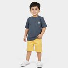 Boys Navy Blue Cotton Crew Neck Casual T-Shirt, Mid Blue, small